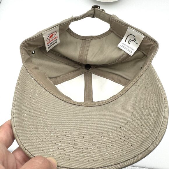 Ducks Unlimited Strapback Hat Khaki Embroidered Mallard Duck One Size - Picture 5 of 8